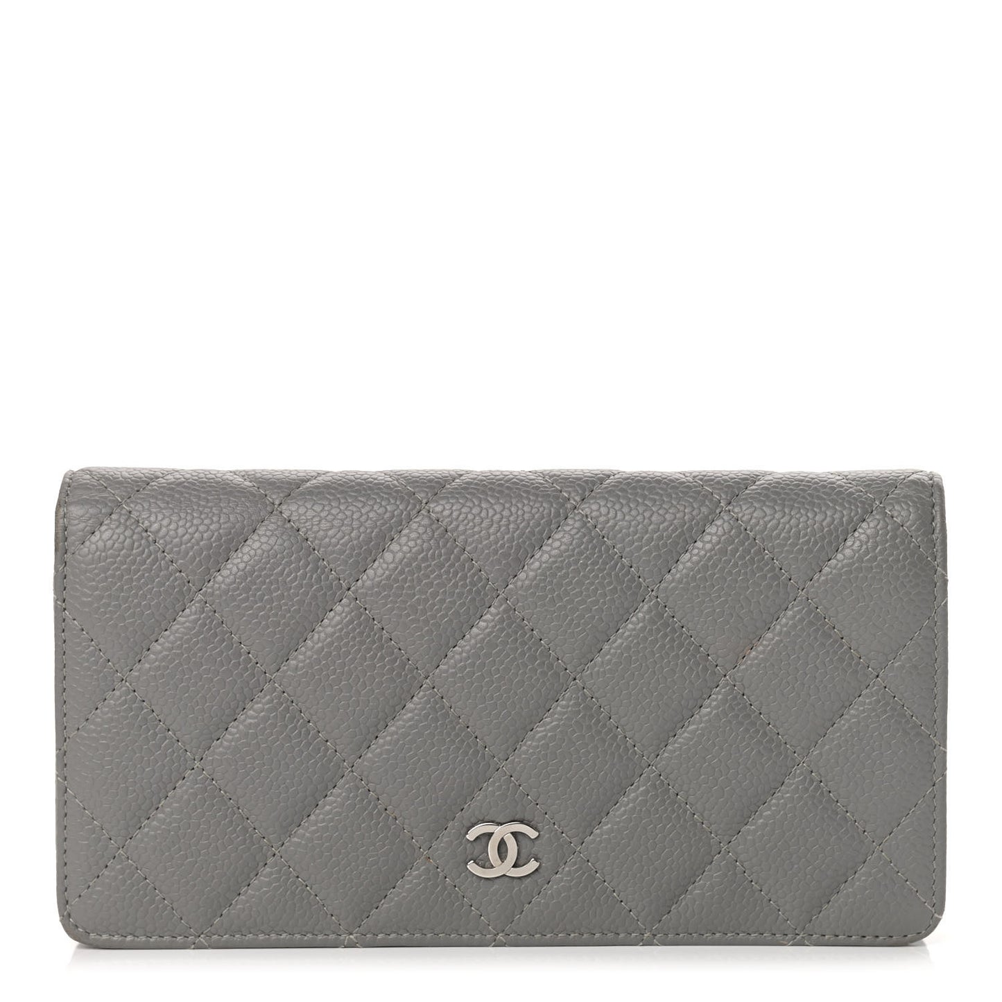 Caviar Quilted Yen Wallet Grey