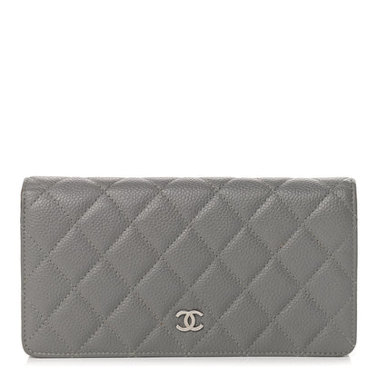 Chanel Caviar Quilted Yen Wallet Grey 1 of 12