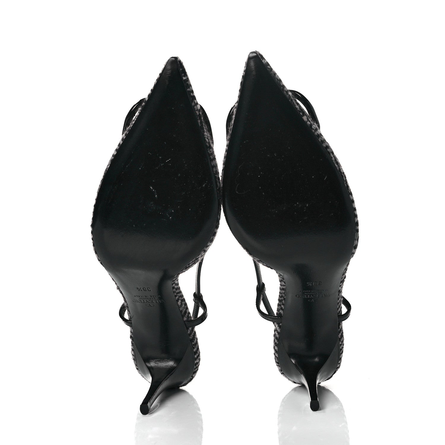 Valentino Garavani Tweed Signature Vlogo Slingback 80mm Pumps 38.5 Black 5 of 10