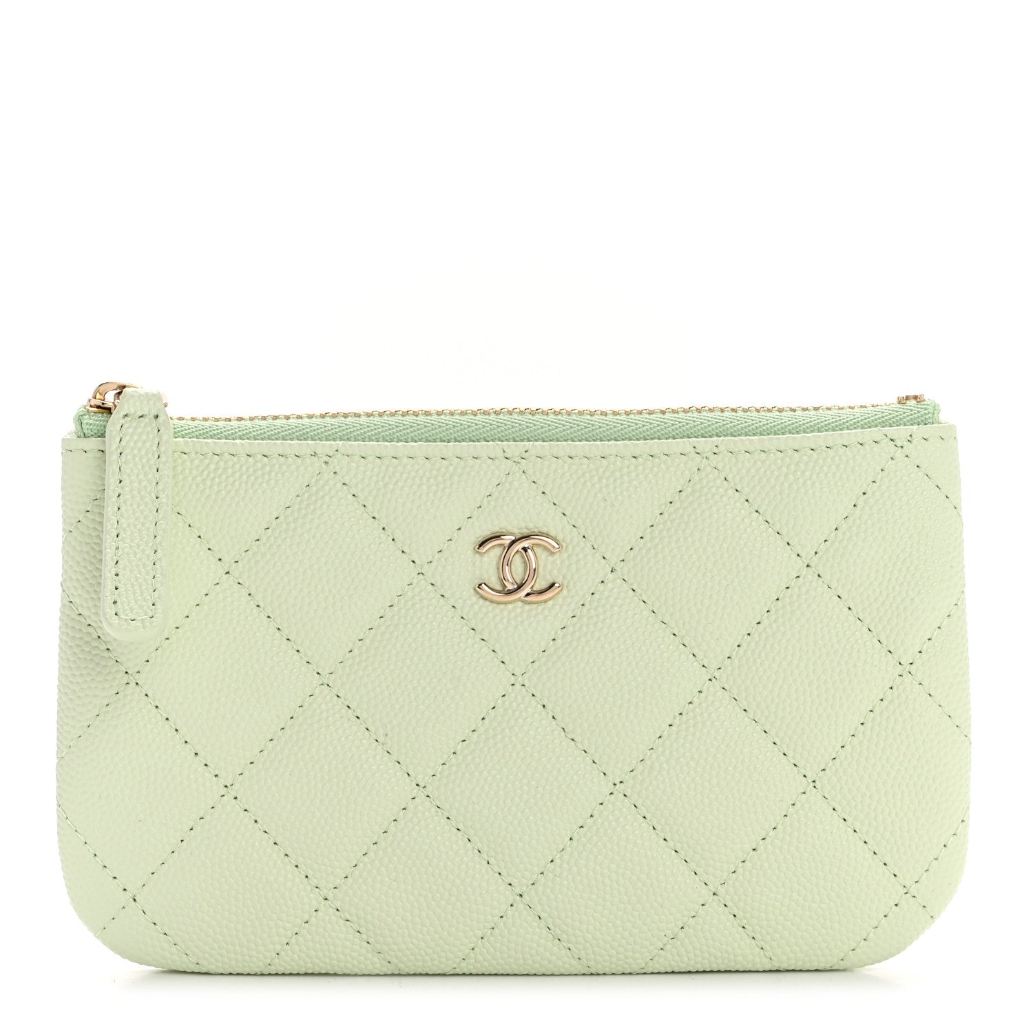 Chanel Caviar Quilted Small Cosmetic Case Light Green 1 of 9