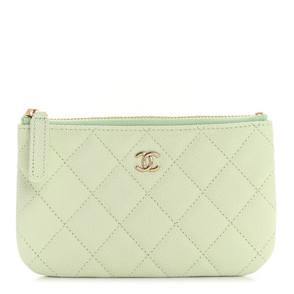 Chanel Caviar Quilted Small Cosmetic Case Light Green 1 of 9