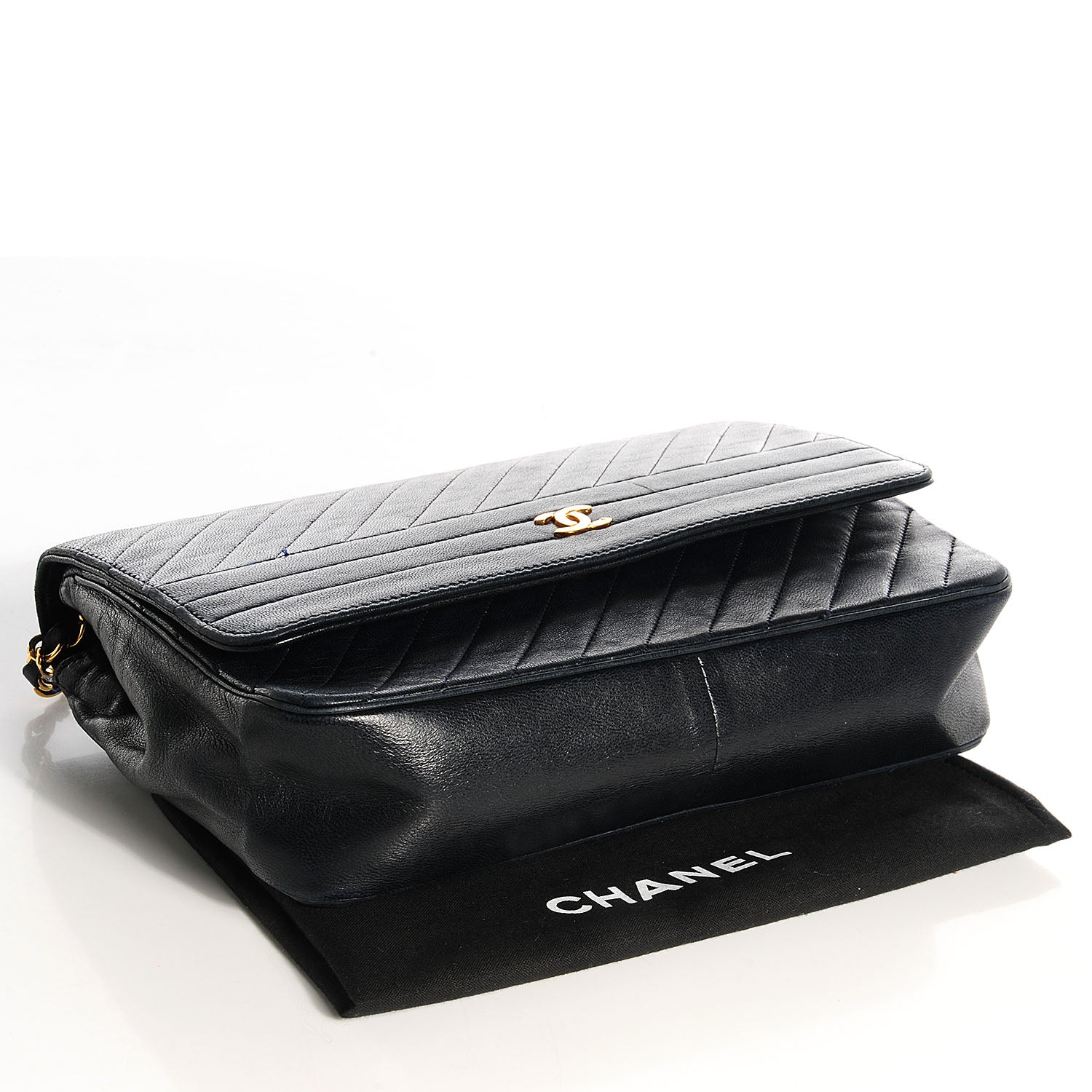 Chanel Lambskin Quilted Medium Single Flap Navy 4 of 8