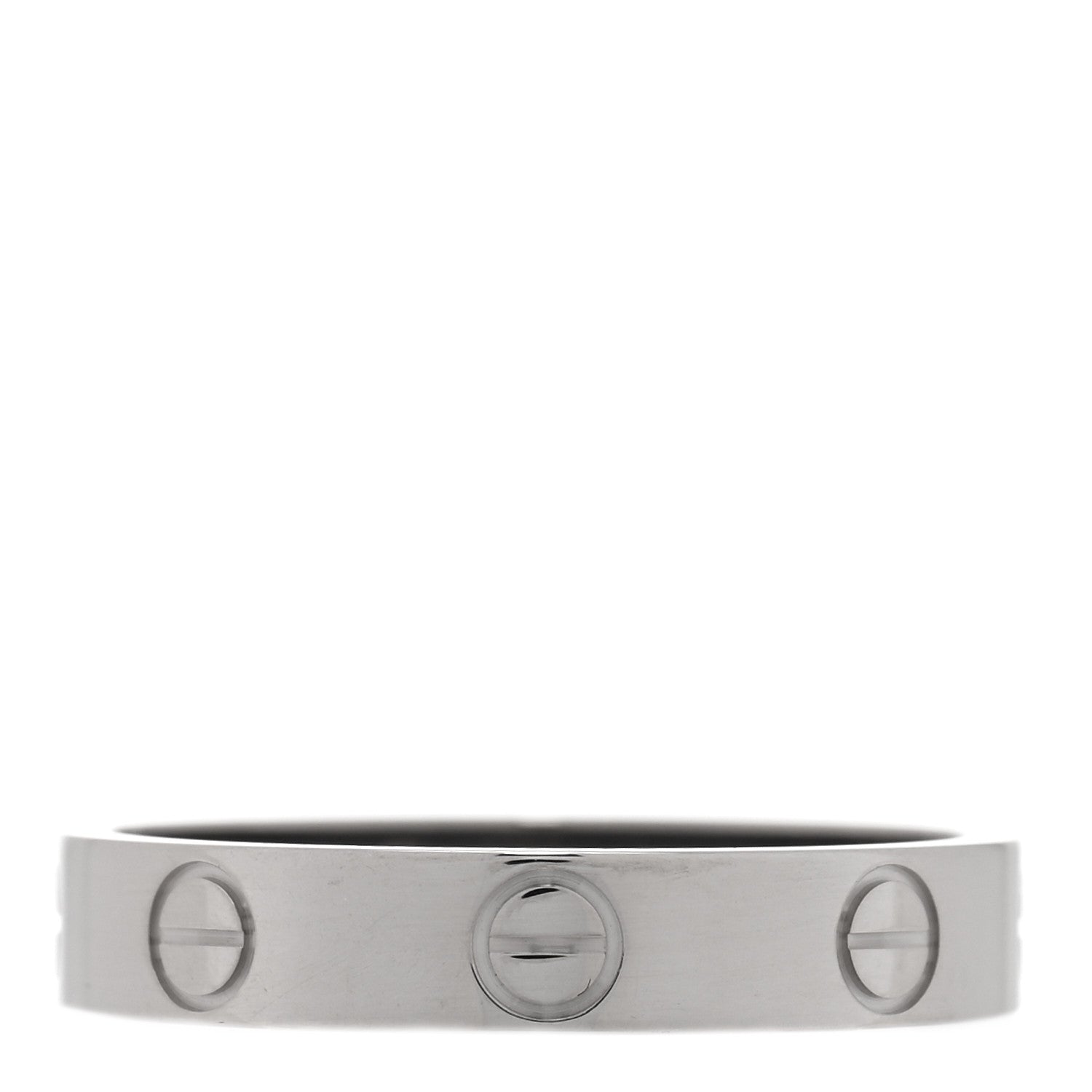 Cartier 18K White Gold 3.5mm LOVE Wedding Band Ring 53 6.5 3 of 5