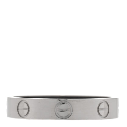 Cartier 18K White Gold 3.5mm LOVE Wedding Band Ring 53 6.5 3 of 5