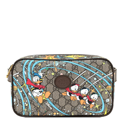Gucci X DISNEY GG Supreme Monogram Donald Duck Small Interlocking G Belt Bag 80 32 Beige Multicolor New Acero 1 of 9