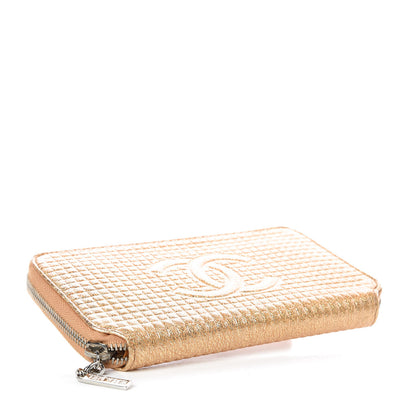 Chanel Patent Embossed CC Zip Around Wallet Gold 4 of 7