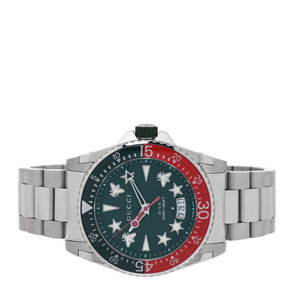 Gucci Stainless Steel 45mm Dive Quartz Watch Green 2 of 5