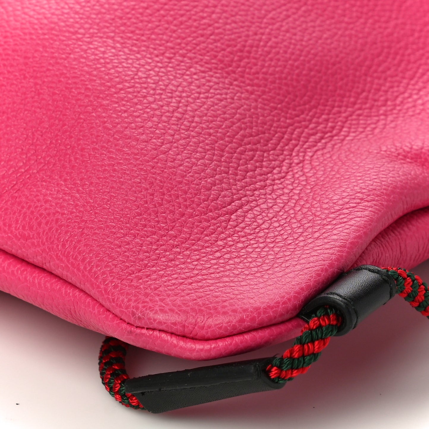 Grained Calfskin Logo Drawstring Backpack Box Pink Green Black