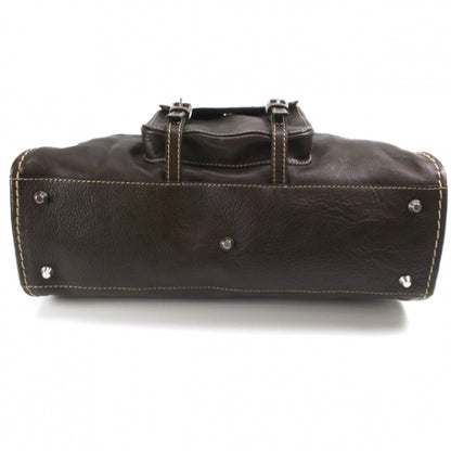 Chloe Calfskin Edith Satchel Brown 4 of 12