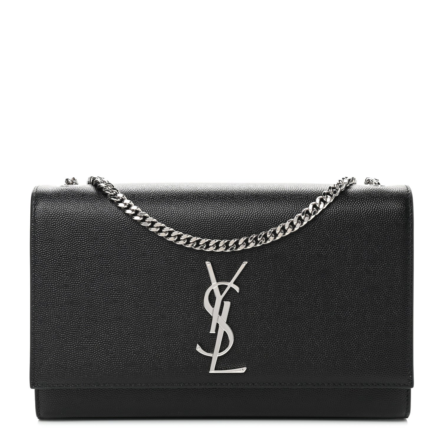 Saint Laurent Grain De Poudre Medium Classic Monogram Kate Satchel Black 1 of 8