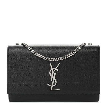 Saint Laurent Grain De Poudre Medium Classic Monogram Kate Satchel Black 1 of 8