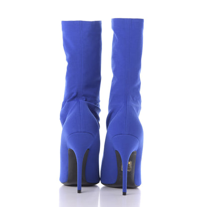 Balenciaga Jersey Crepe Pointed Toe Knife Booties 40 Bleu Sapphir 5 of 8