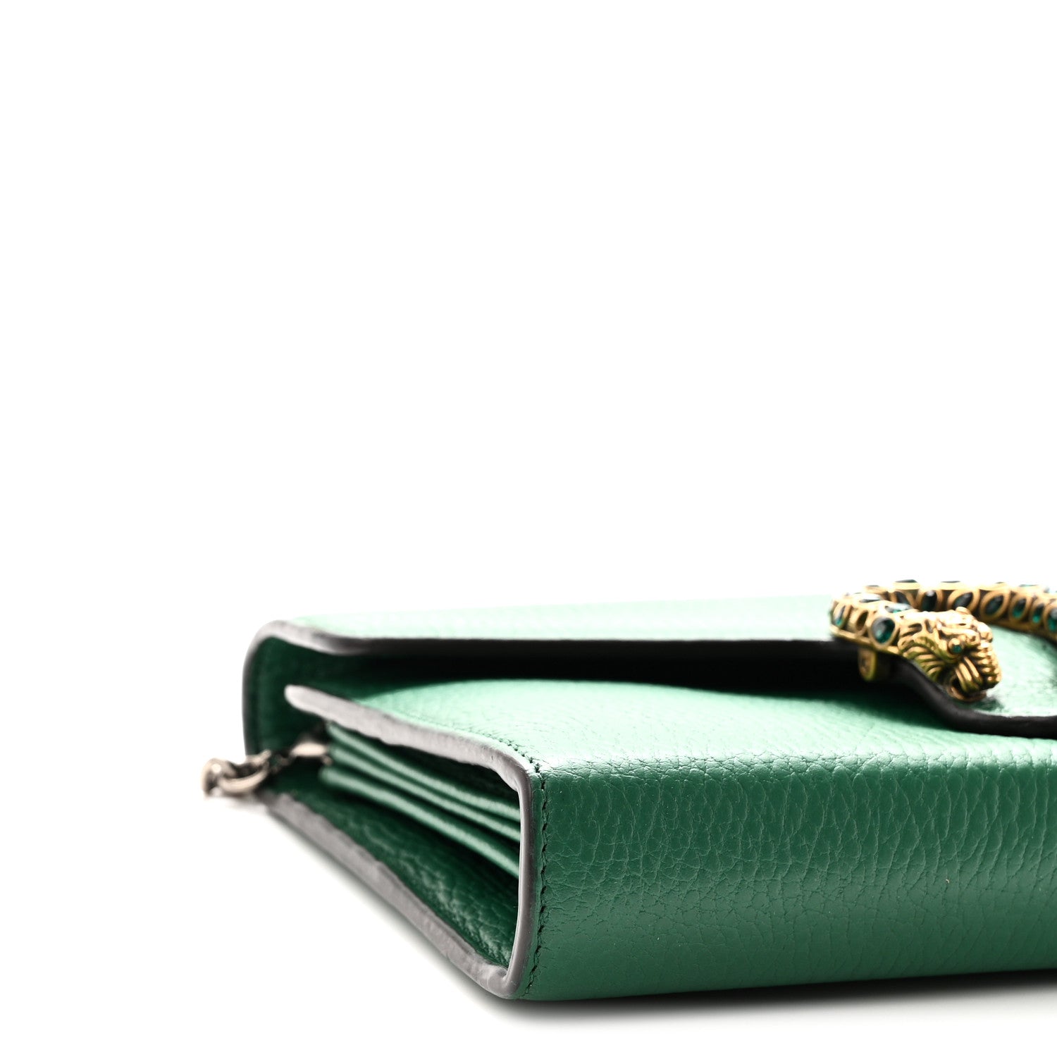 Gucci Calfskin Mini Dionysus Chain Wallet Emerald 9 of 10