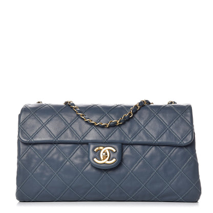 Chanel Calfskin Stitched Thin City Flap Dark Blue 1 of 9