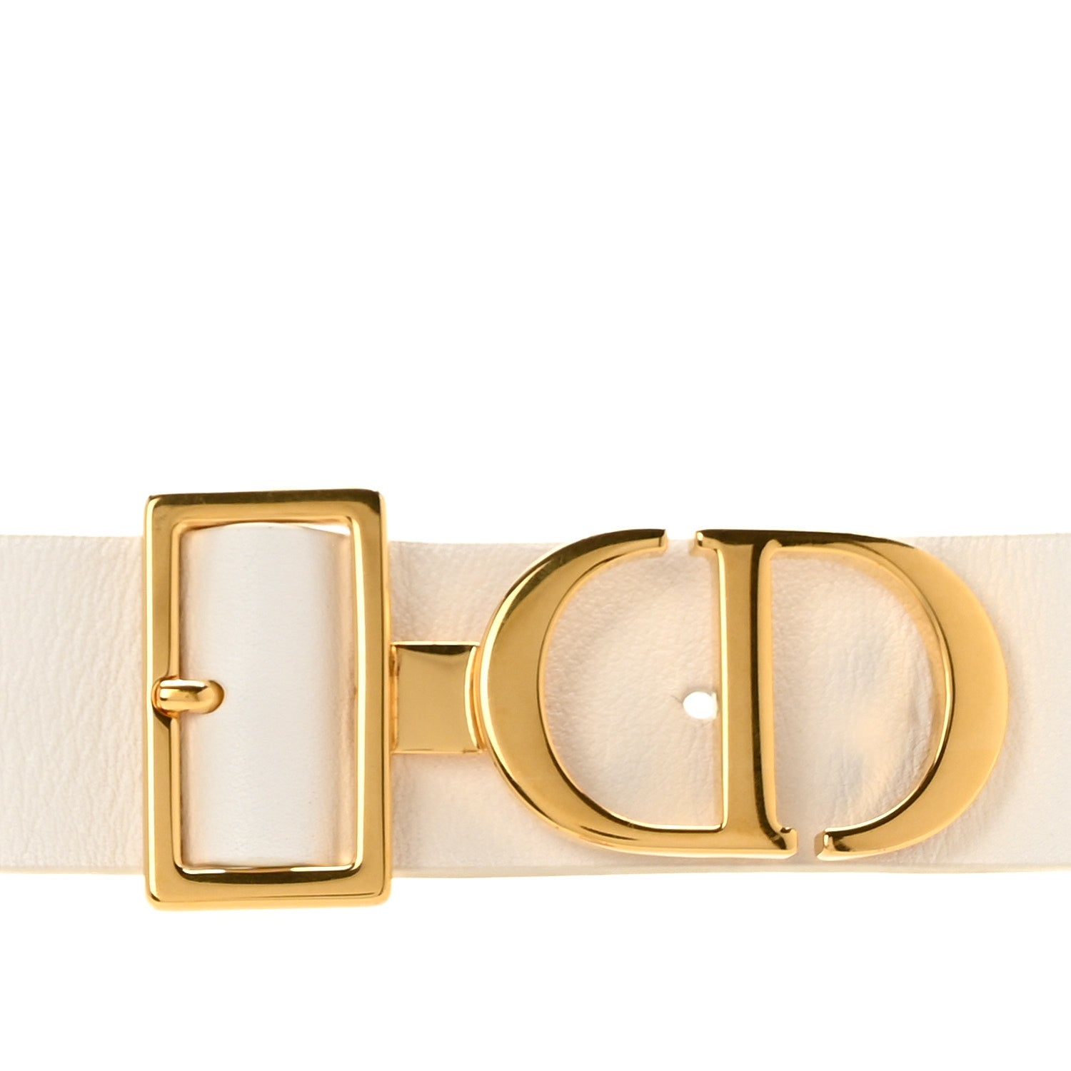 Christian Dior Calfskin 30 Montaigne 75 30 Belt White 1902713