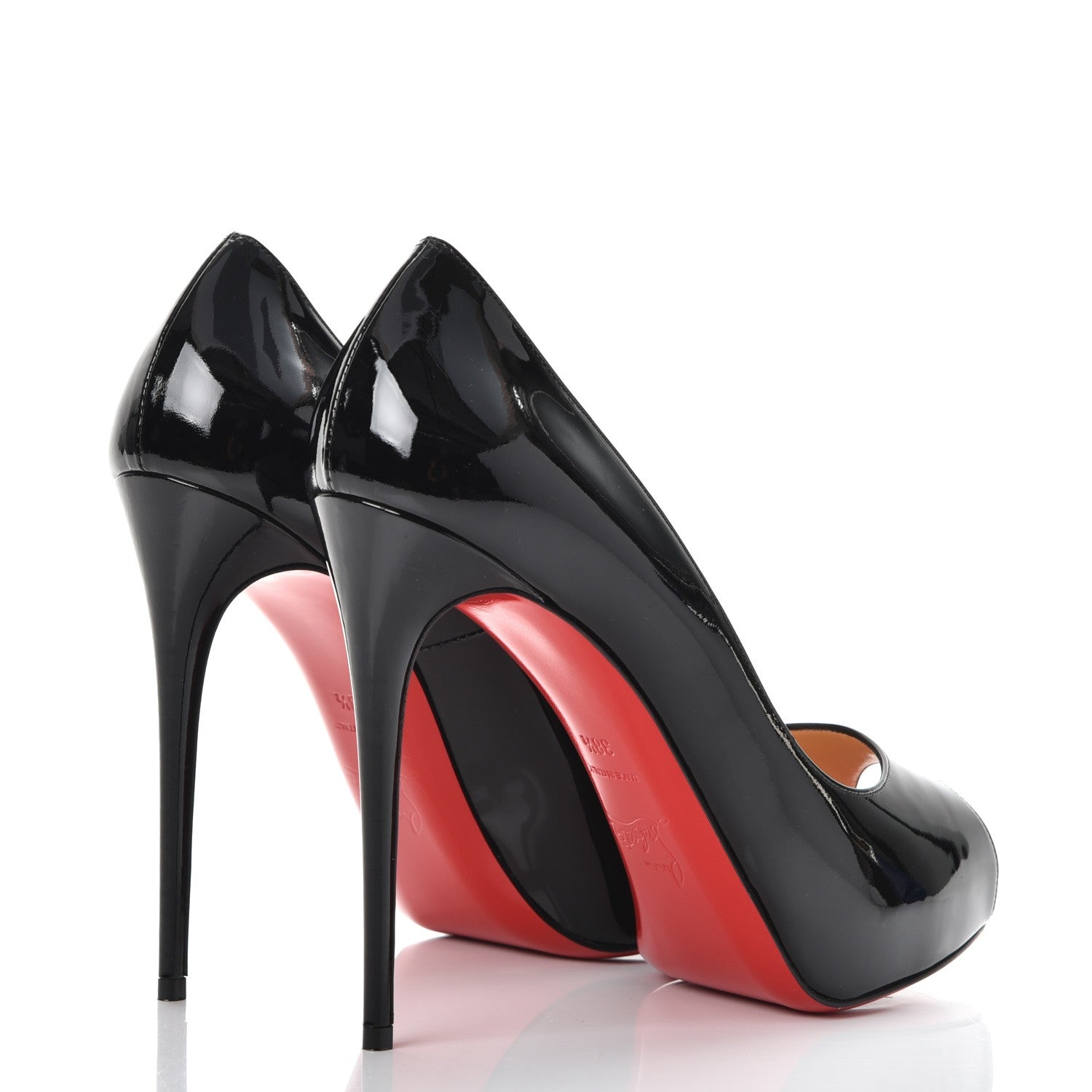 Christian Louboutin Patent New Very Prive 120 Pumps 38.5 Black Red 4 of 8