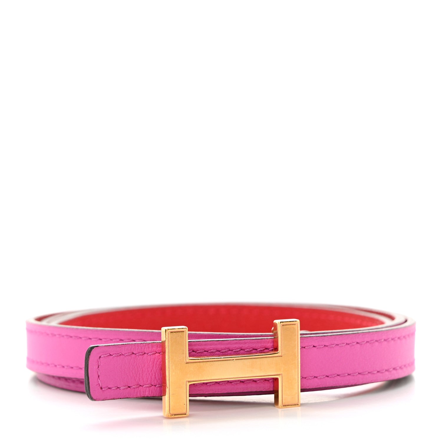 Hermes Swift Epsom 13mm Focus Belt 80 32 Magnolia Rouge Casaque 2 of 6