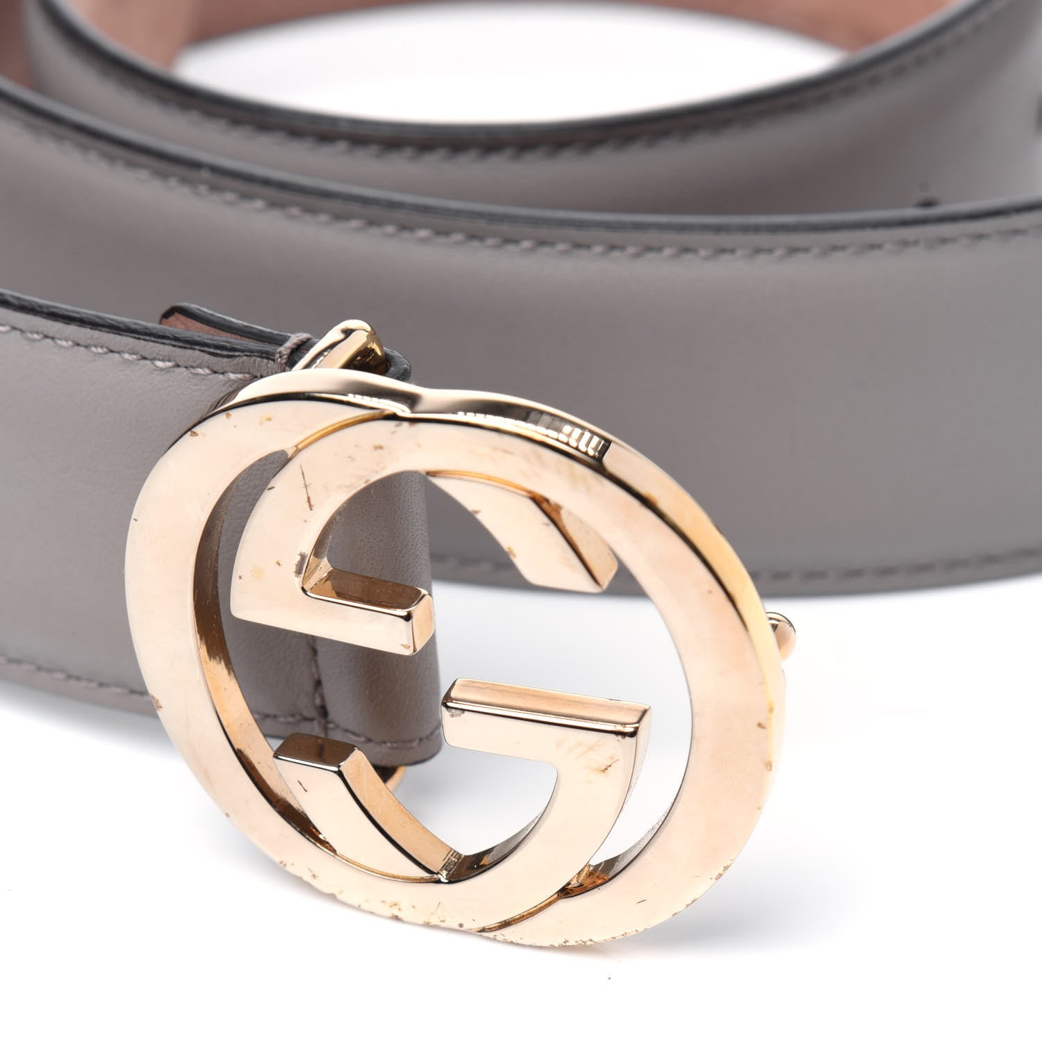 Gucci Moon Calfskin Interlocking G 37mm Belt 115 46 Storm Grey 4 of 10