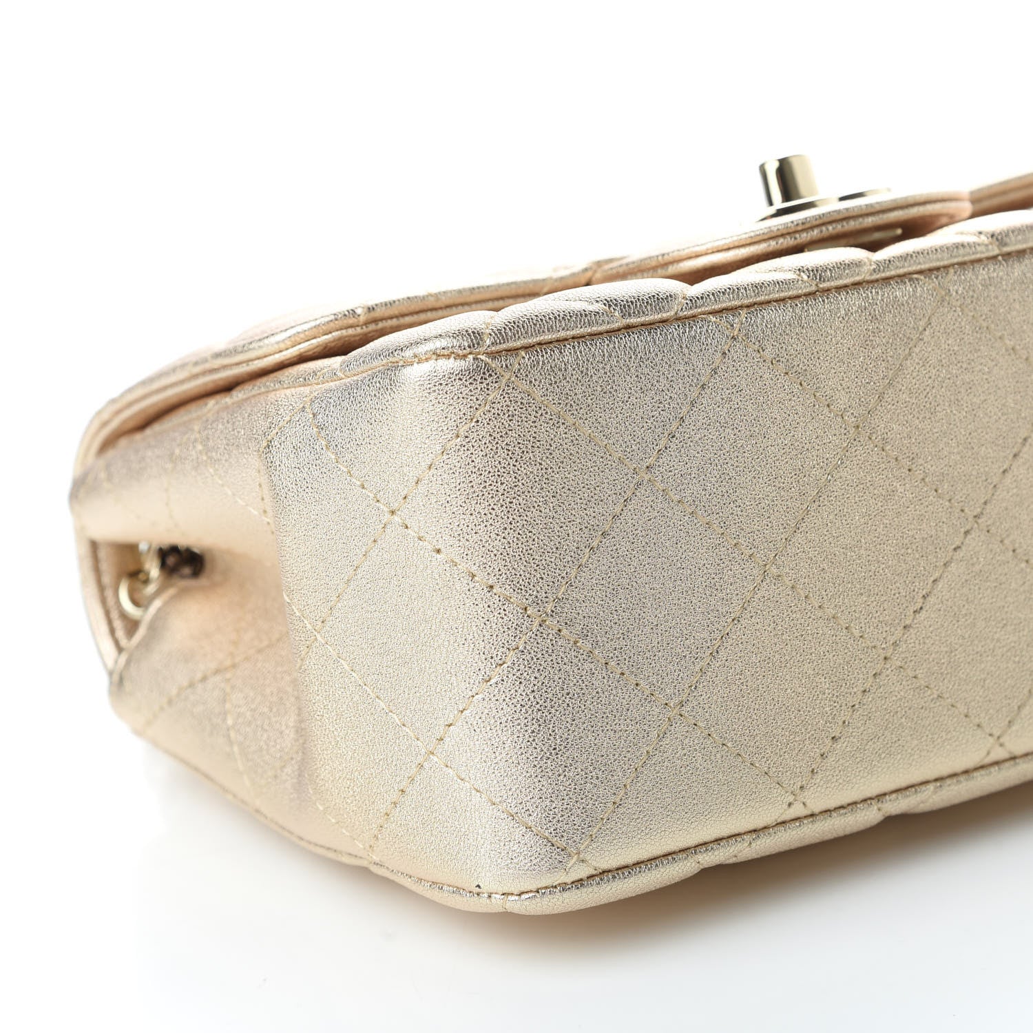 Chanel Metallic Lambskin Quilted Mini Square Flap Gold 5 of 9
