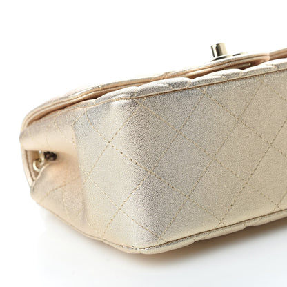 Chanel Metallic Lambskin Quilted Mini Square Flap Gold 5 of 9