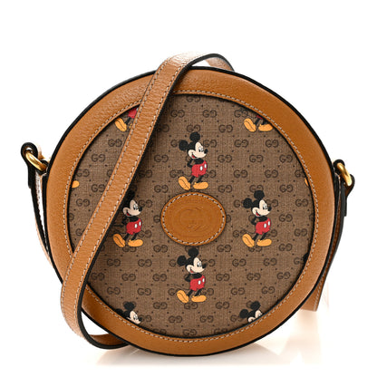 Gucci X DISNEY Mini Vintage GG Supreme Monogram Mickey Mouse Round Shoulder Bag Beige Vintage Sun Oil 1 of 10
