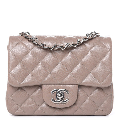 Chanel Caviar Quilted Mini Square Flap Taupe 1 of 10