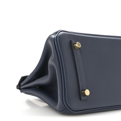 Hermes Evercolor Shoulder Birkin Light 29 Bleu Abysse 9 of 11