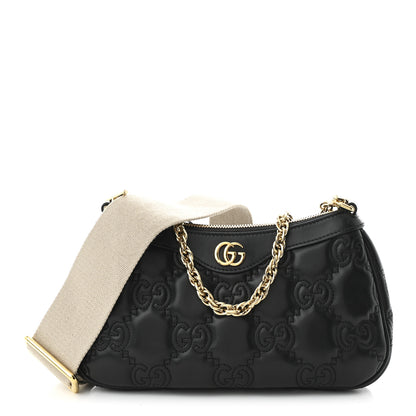 Gucci Calfskin GG Matelasse Chain Handbag Black Natural 1 of 10