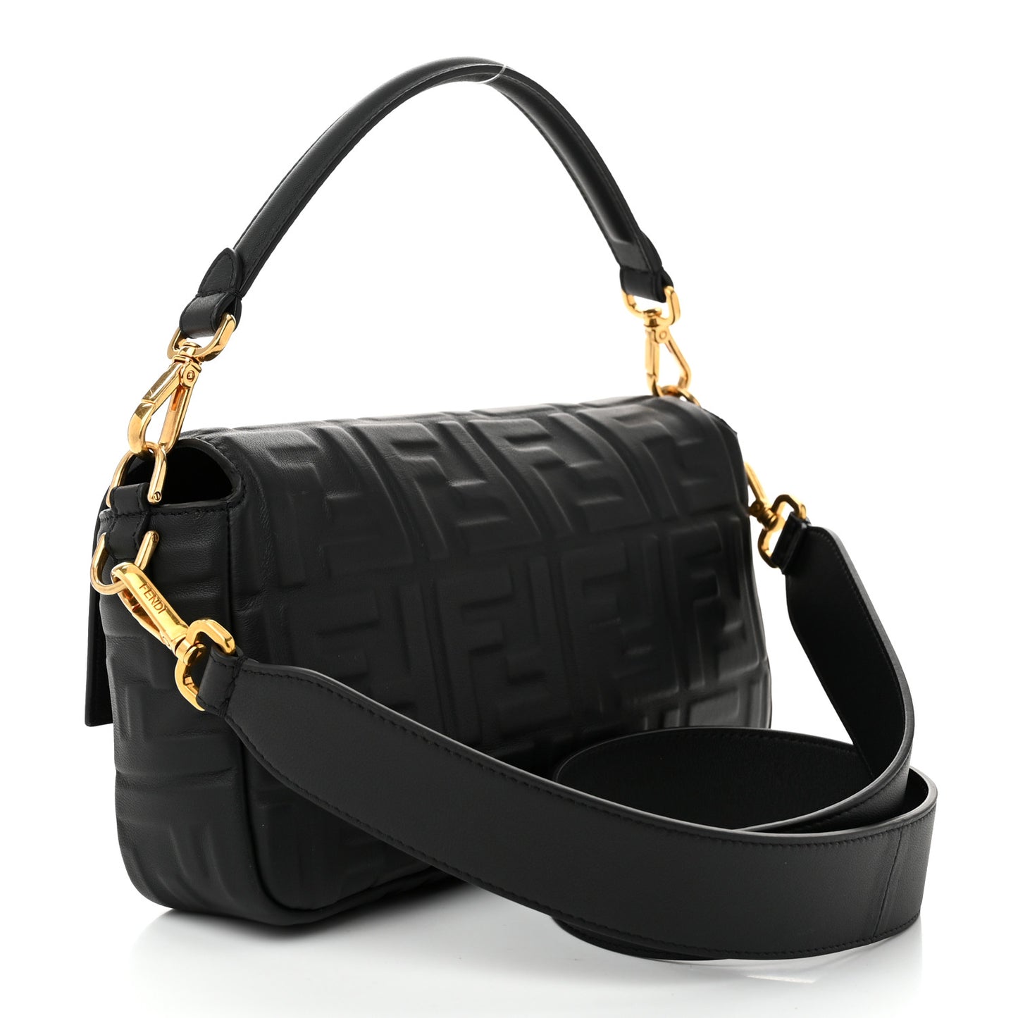 Nappa FF 1974 Embossed Baguette Black
