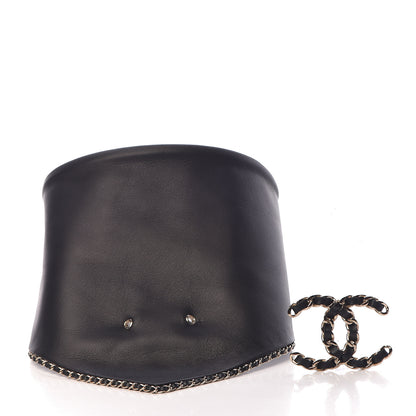 Chanel Lambskin Calfskin Chain CC Bandana Black Gold 11 of 12