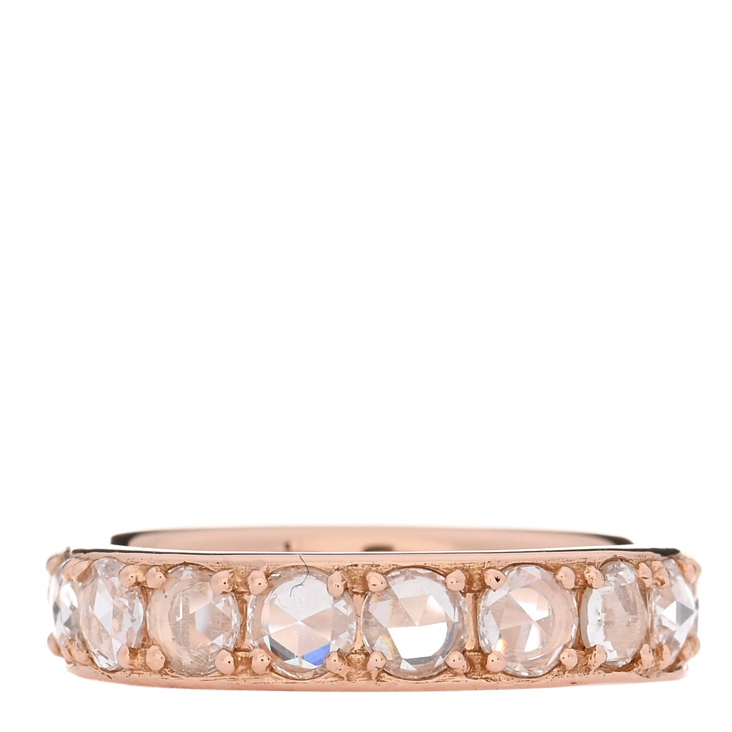 18K Rose Gold Diamond Metro Rose Cut Eternity Band Ring 46 3.75