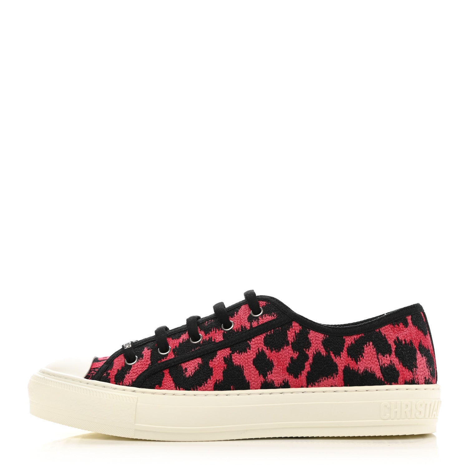 Christian Dior Cotton Mizza Embroidered Walk'N'Dior Low Top Sneakers 41 Red Multicolor 1 of 8