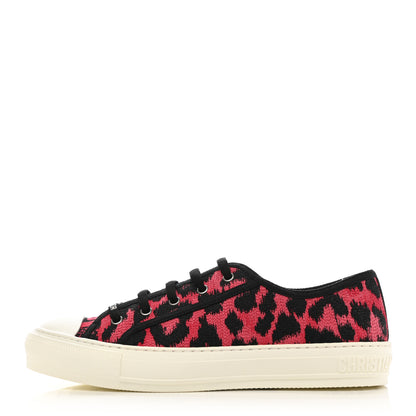 Christian Dior Cotton Mizza Embroidered Walk'N'Dior Low Top Sneakers 41 Red Multicolor 1 of 8