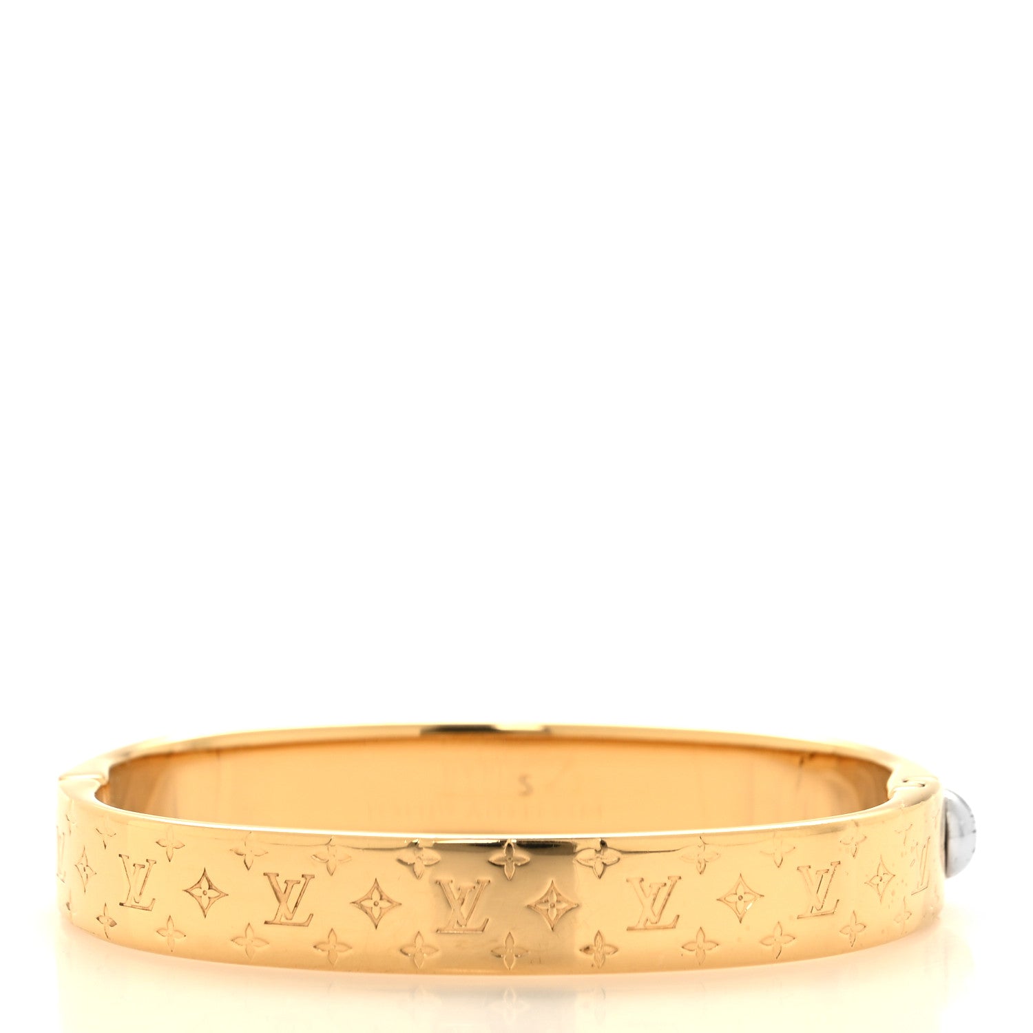 Louis Vuitton Brass Monogram Nanogram Cuff S Gold 3 of 7