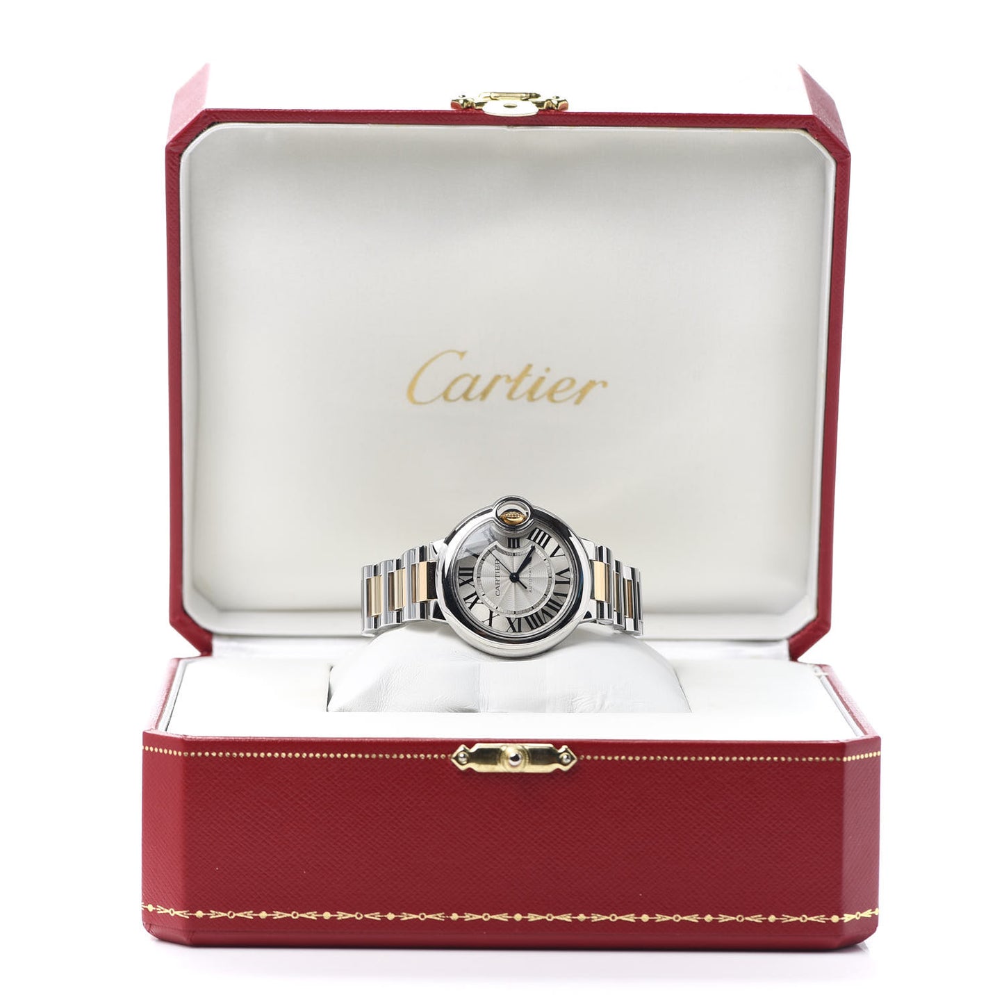 Stainless Steel 18K Yellow Gold 33mm Ballon Bleu De Cartier Automatic Watch