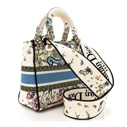 Christian Dior Canvas D-Constellation Embroidered Medium Lady D-Lite Latte Multicolor 3 of 10