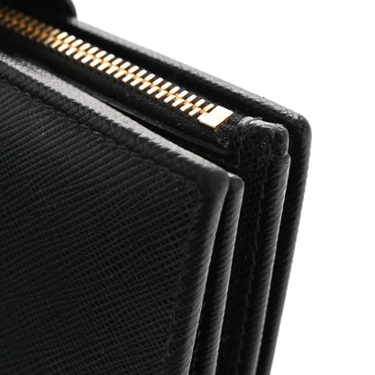 Prada Saffiano Metal Tab Wallet Black 11 of 13