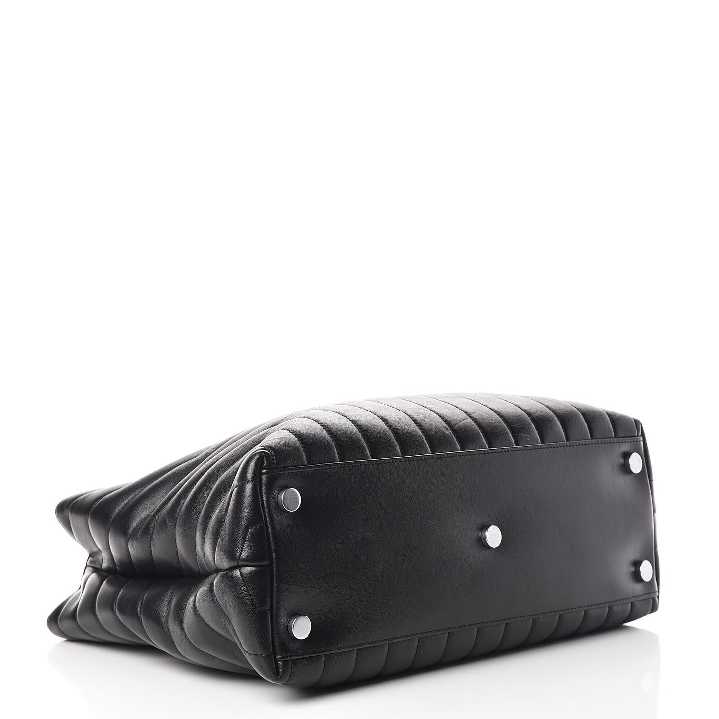 Calfskin Y Quilted Monogram Large Loulou Shopper Black