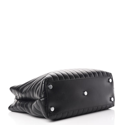 Saint Laurent Calfskin Y Quilted Monogram Large Loulou Shopper Black 4 of 12