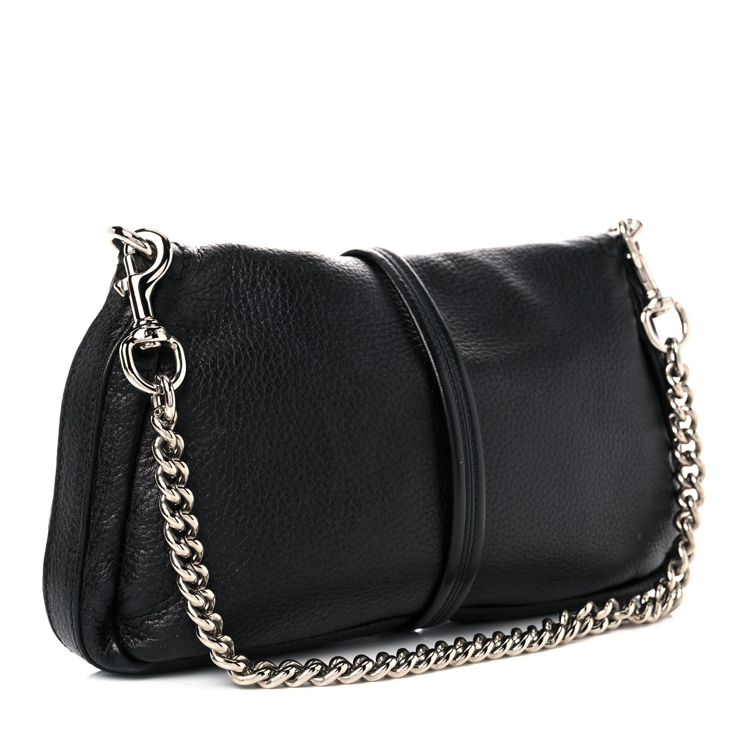 Gucci Calfskin Bamboo Croisette Evening Bag Black 3 of 17