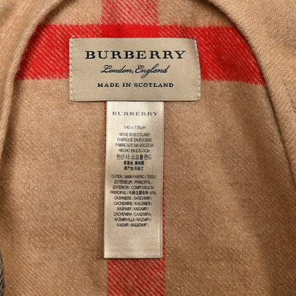 Burberry Fringe Giant Check Poncho Beige 2 of 5