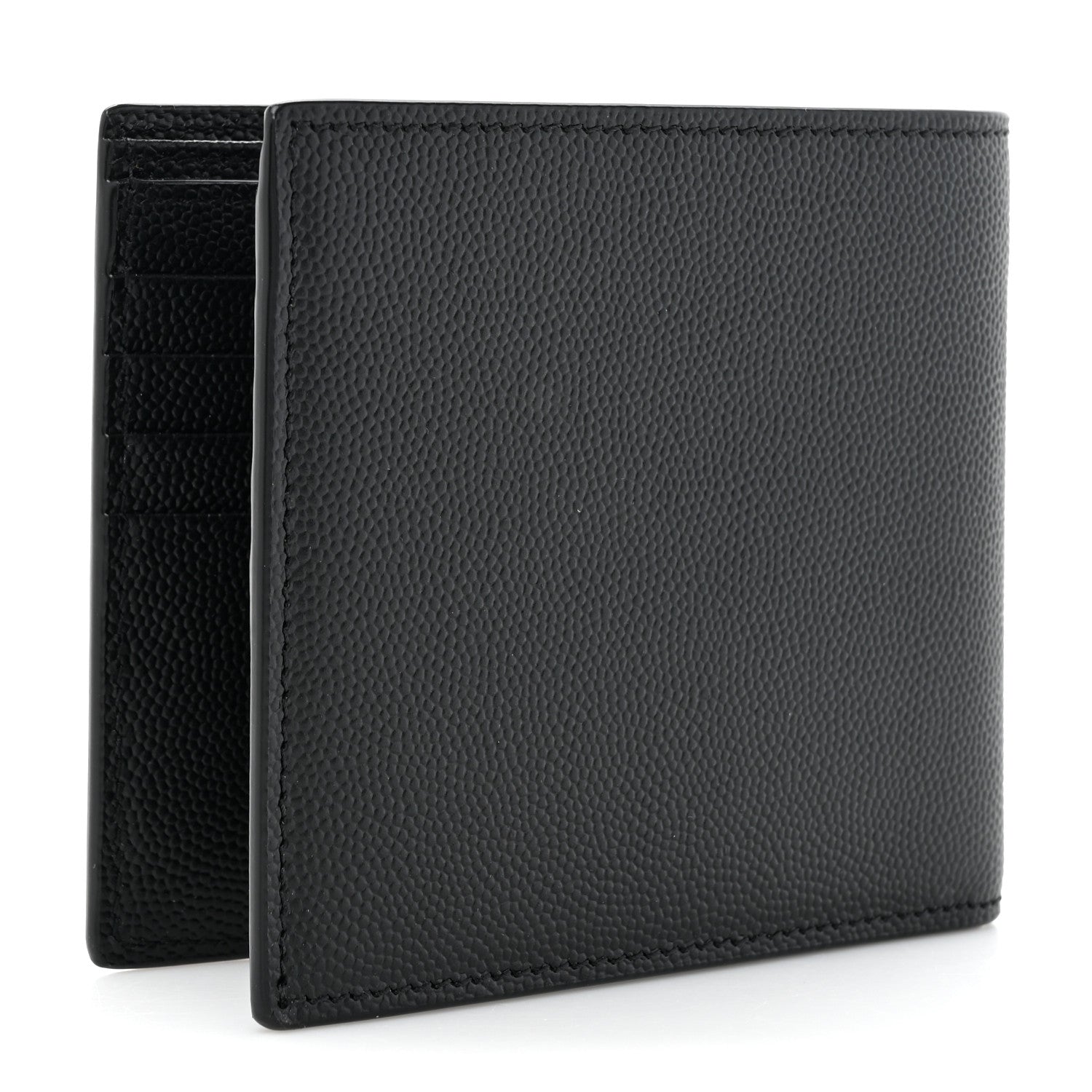 Saint Laurent Grain De Poudre Monogram Monochrome Bifold Wallet Black 3 of 10
