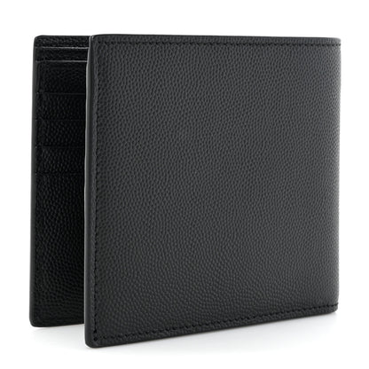 Saint Laurent Grain De Poudre Monogram Monochrome Bifold Wallet Black 3 of 10