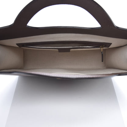 Gucci GG Supreme Monogram Textured Calfskin Web Medium Ophidia Slip Handle Tote Beige Ebony New Acero 5 of 9