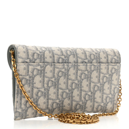 Christian Dior Oblique Saddle Chain Long Wallet Grey 3 of 10