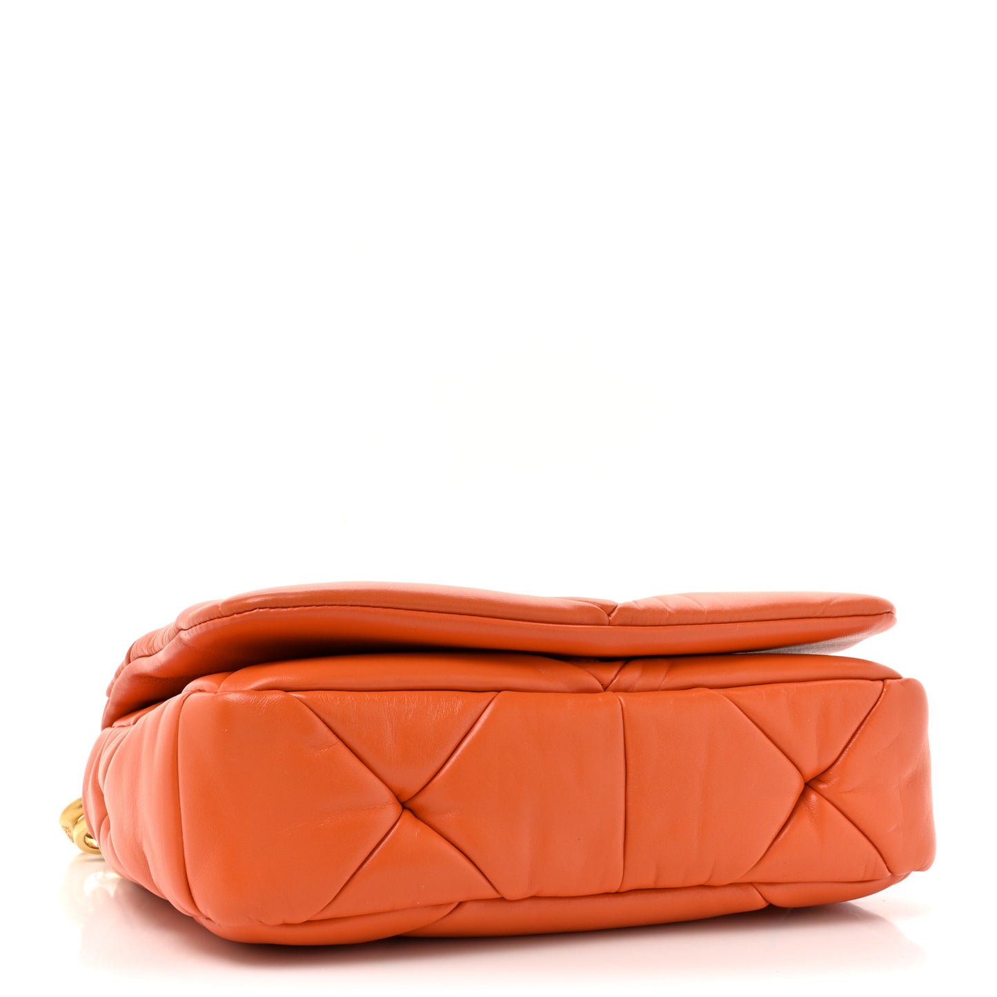 Nappa Triangle Quilted Medium Patchwork System Flap Bag Arancio