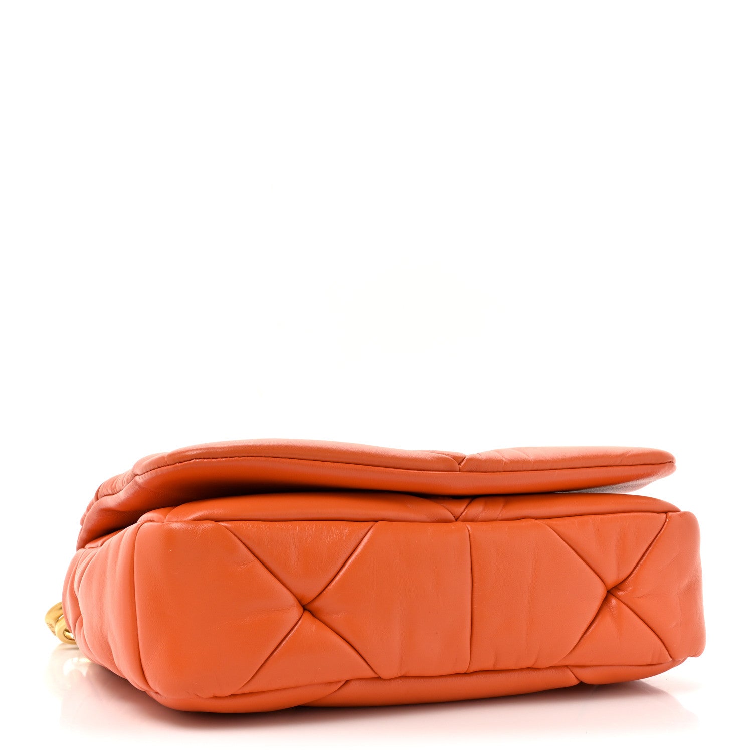 Prada Nappa Triangle Quilted Medium Patchwork System Flap Bag Arancio 4 of 9