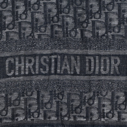 Christian Dior Wool Silk Oblique Shawl Blue 2 of 3