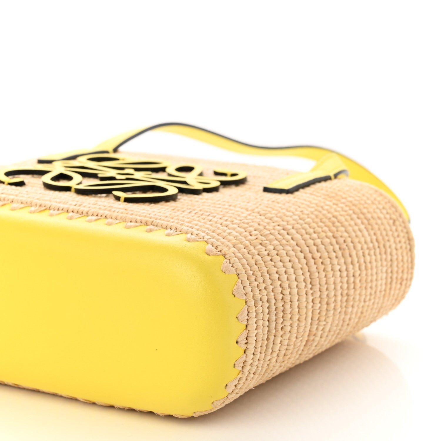 Loewe Raffia Square Mini Anagram Basket Tote Bag Natural Yellow 10 of 10