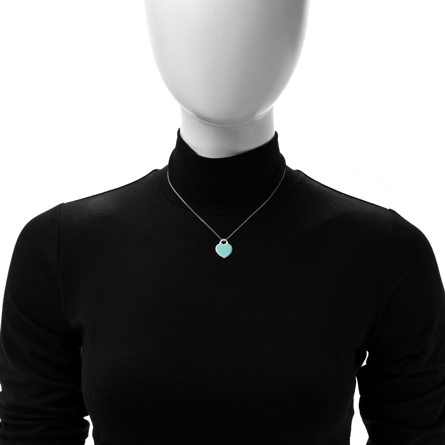 Sterling Silver Enamel Small Return to Tiffany Heart Pendant Necklace Blue